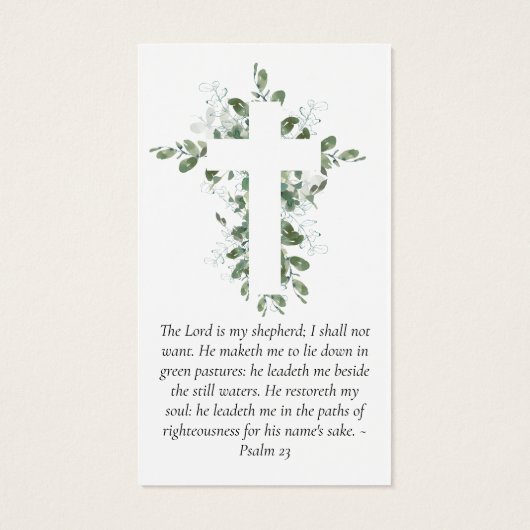 Eucalyptus Cross Memorial Prayer Kaart (Achterkant)