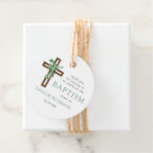 Eucalyptus Cross Modern Baptisme Dank je Bedankjes Labels (In situ)