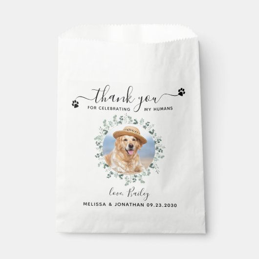 Eucalyptus Custom Pet Foto Hartelijk dank voor het Bedankzakje (Voorkant)