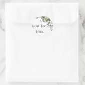 Eucalyptus Custom Text Classic Round Sticker (Tas)