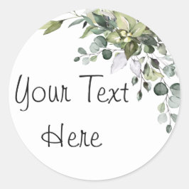 Eucalyptus Custom Text Classic Round Sticker