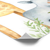 Eucalyptus Cute Safari Baby shower Welkomstteken Poster (Hoek)