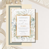 Eucalyptus Daisies Goud Elegant Bruiloft Kaart