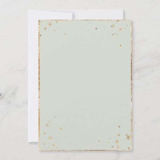 Eucalyptus Daisies Goud Salie Groen Elegant Bruilo Kaart (Achterkant)