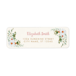 Eucalyptus & Daisy Baby shower Return Address Etiket