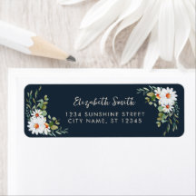 Eucalyptus & Daisy Baby shower Return Address