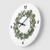 Eucalyptus & Daisy Lente Krans Wandklok (Hoek)