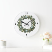 Eucalyptus & Daisy Spring Wreath Wall Clock Grote Klok (Huis)