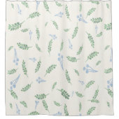 Eucalyptus & Dandelions Botanisch Patroon Douchegordijn (Voorkant)