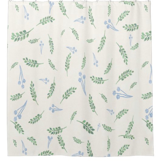 Eucalyptus & Dandelions Botanisch Patroon Douchegordijn (Voorkant)