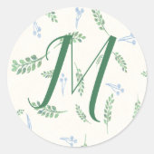Eucalyptus & Dandelions Botanisch Patroon Ronde Sticker (Voorkant)