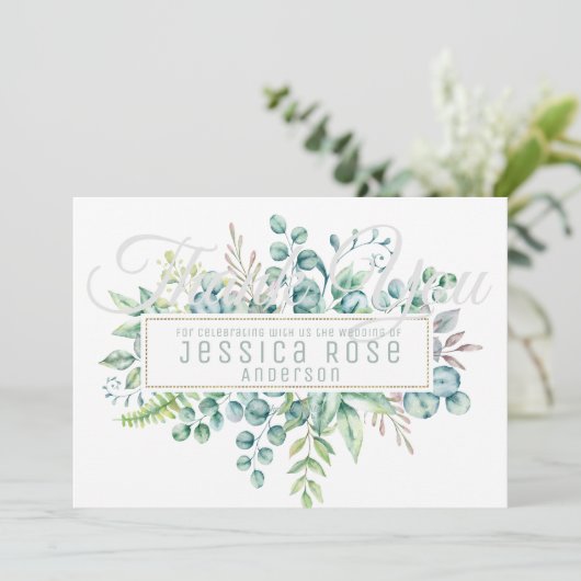 Eucalyptus DANK JE Kaart - tekst Beide zijden (Staand voorkant)