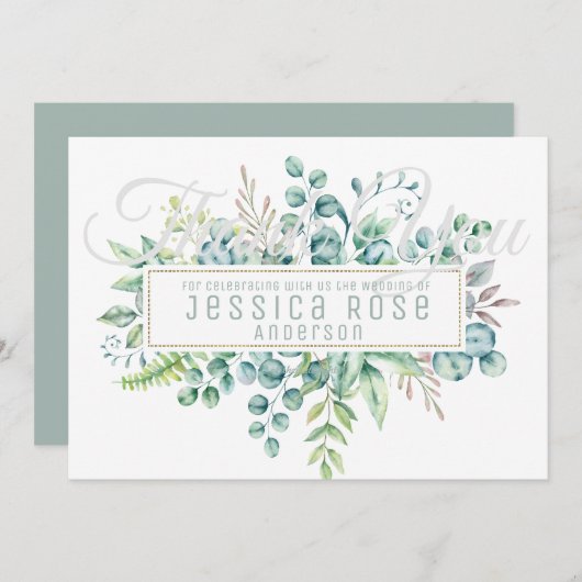 Eucalyptus DANK JE Kaart - tekst Beide zijden (Voorkant / Achterkant)