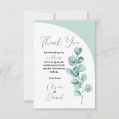 Eucalyptus Dank U Trouwbladeren Mint Groen Bedankkaart (Voorkant)