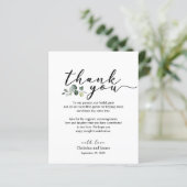 Eucalyptus Dankjewel Bruiloftsreceptiekaart (Staand voorkant)
