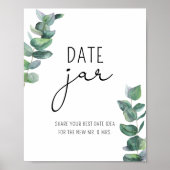 Eucalyptus date nachtideeën. Datum jar bridal game Poster (Voorkant)