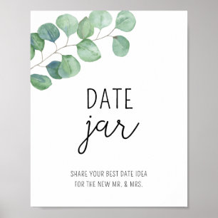Eucalyptus datum nacht ideeën. Datum jar bruidsspe Poster