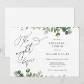 Eucalyptus de avond voor repetitie diner kaart (Voorkant / Achterkant)