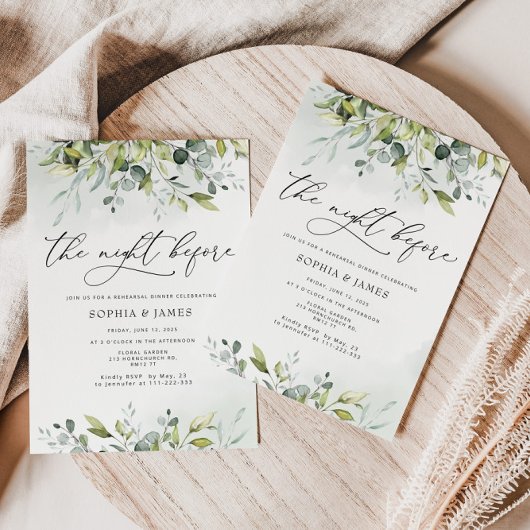 Eucalyptus de nacht voor het repetitieve diner kaart