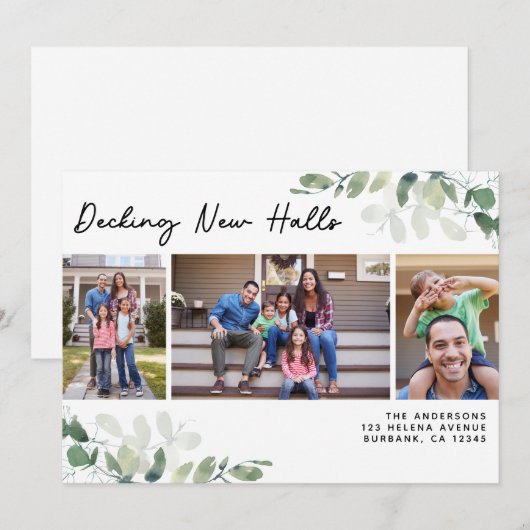 Eucalyptus Decking New Halls Change of Address Aankondiging (Voorkant / Achterkant)