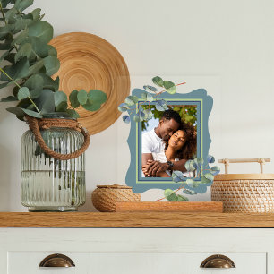 Eucalyptus Deco Frame Photo Frame Blue Acryl Bord
