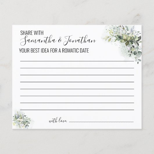 Eucalyptus Deel een Datum-ideaal-game-kaart Flyer (Voorkant)