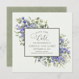 Eucalyptus & Delicate Lavender Wedding Save The Date