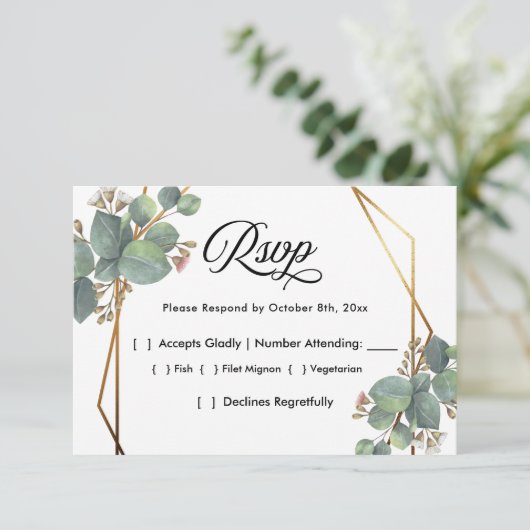 Eucalyptus diagonaal lijst RSVP (Staand voorkant)