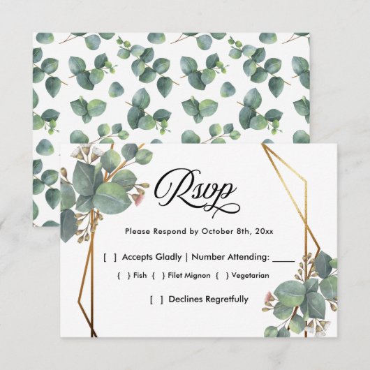 Eucalyptus diagonaal lijst RSVP (Voorkant / Achterkant)