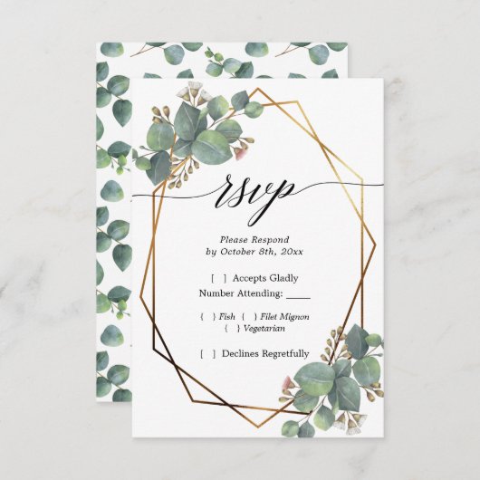 Eucalyptus diagonaal lijst RSVP (Voorkant / Achterkant)