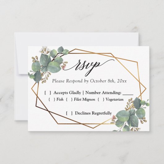 Eucalyptus diagonaal lijst RSVP (Voorkant)