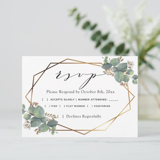 Eucalyptus diagonaal lijst RSVP (Staand voorkant)