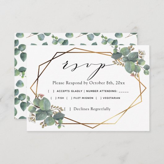 Eucalyptus diagonaal lijst RSVP (Voorkant / Achterkant)