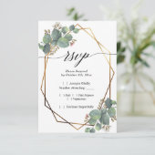 Eucalyptus diagonaal lijst RSVP Kaartje (Staand voorkant)