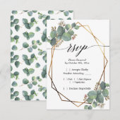 Eucalyptus diagonaal lijst RSVP Kaartje (Voorkant / Achterkant)