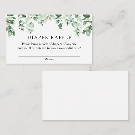 Eucalyptus Diaper bijsluiter Informatiekaartje (Voorkant / Achterkant)