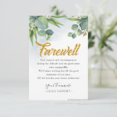 Eucalyptus die Cowerker-afscheidskaart verlaat Bedankkaart (Staand voorkant)