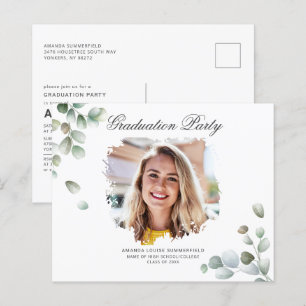Eucalyptus diploma-uitnodiging voor afstudeerfeest