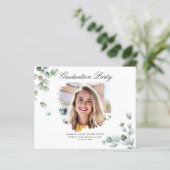 Eucalyptus diploma-uitnodiging voor afstudeerfeest (Staand voorkant)