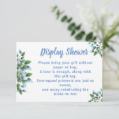 Eucalyptus Display bruids bruiloft douche Informatiekaartje (Staand voorkant)