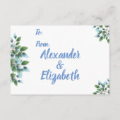 Eucalyptus Display bruids bruiloft douche Informatiekaartje (Achterkant)