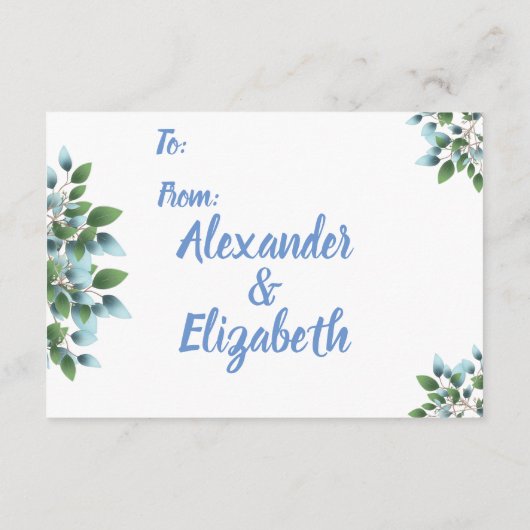 Eucalyptus Display bruids bruiloft douche Informatiekaartje (Achterkant)