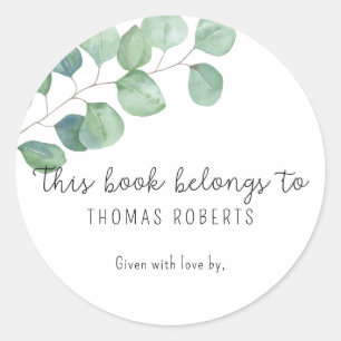 Eucalyptus - dit boek hoort bij met tekst ronde sticker