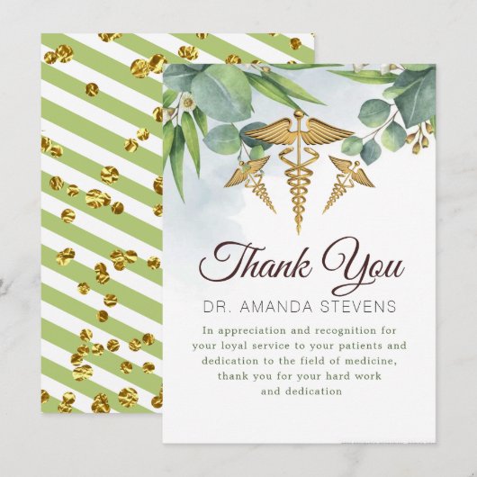 Eucalyptus Doctor | Verpleegkundige bedankt kaart (Voorkant / Achterkant)