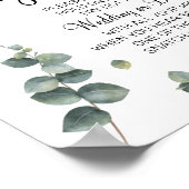 Eucalyptus Doe een ring bruidsshower spel bord Poster (Hoek)