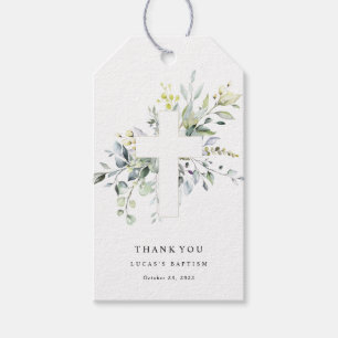 Eucalyptus doop Baby Boy Bedankt Gift Label Cadeaulabel