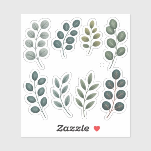 Eucalyptus Dromen Waterverf Sticker (Vel)