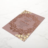 Eucalyptus Dusty Roos Pink Gold Foil Vrijgezellenf Folie Uitnodiging (Gedraaid)