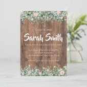 Eucalyptus Dusty Rose Graduation Invitation Kaart (Staand voorkant)