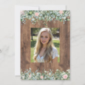 Eucalyptus Dusty Rose Graduation Invitation Kaart (Achterkant)